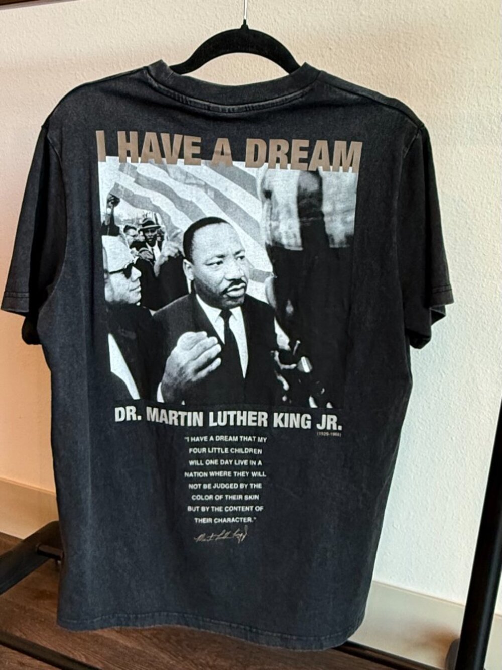 MLK Jr. "I Have A Dream" Streetwear Retro Charcoal T-Shirt